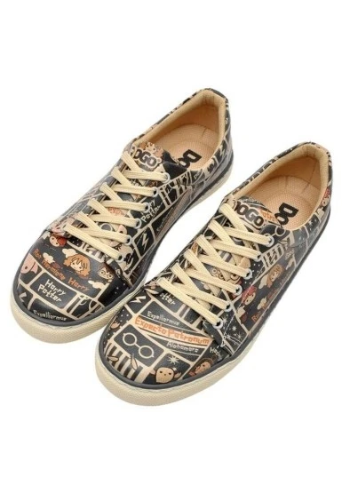 Kadın Vegan Deri Çok Renkli Sneakers - Warner Bros Expecto Patronum Harry Potter Tasarım - 