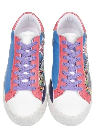 Kadın Vegan Deri Çok Renkli Sneakers - Warner Bros DC Villains Tasarım - 