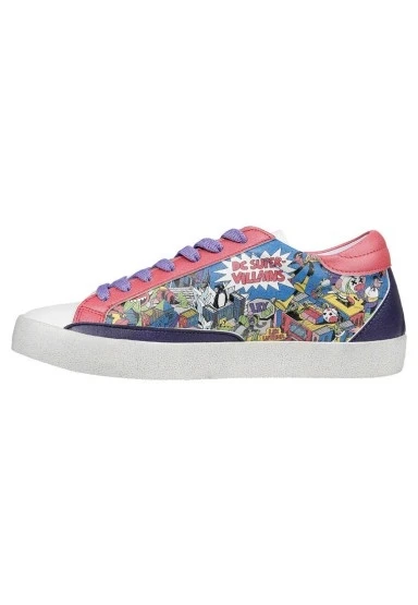 Kadın Vegan Deri Çok Renkli Sneakers - Warner Bros DC Villains Tasarım - 