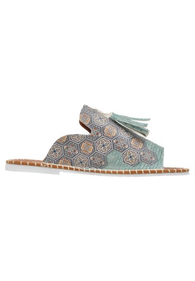 Dogo - Kadın Vegan Deri Çok Renkli Terlik - Ethnic Faience Tasarım - DOGO Store (1)