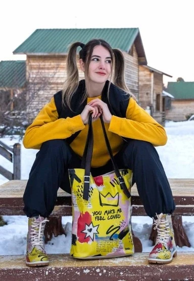 Kadın Vegan Deri Çok Renkli Uzun Bot - The Creation of the Collage Tasarım - 