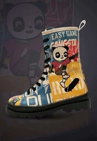 Kadın Vegan Deri Çok Renkli Fermuarlı Uzun Bot - Skaters Tasarım - 
