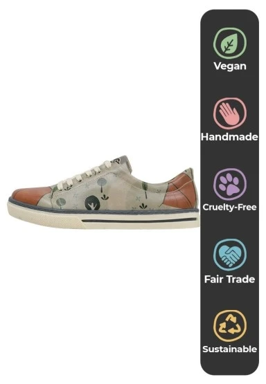 Kadın Vegan Deri Gri Günlük Sneakers - This is Our Happy Place Tasarım - 