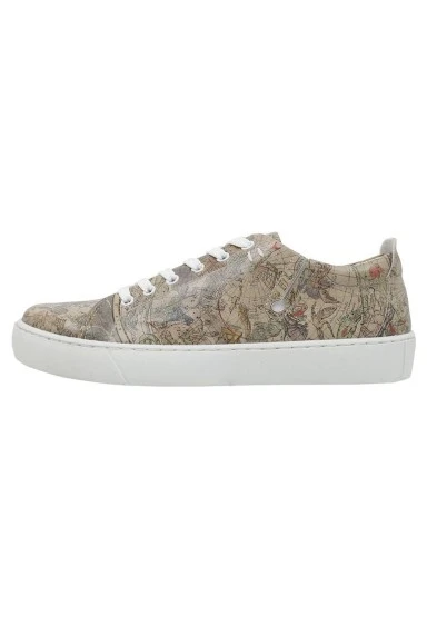 Kadın Vegan Deri Gri Sneakers - Astronomy Map Tasarım - 