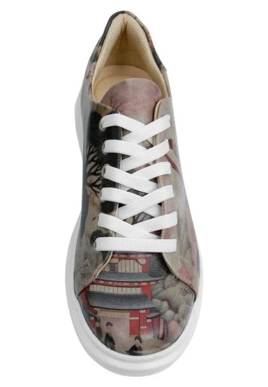 Kadın Vegan Deri Çok Renkli Sneakers - Spring in East Tasarım - 