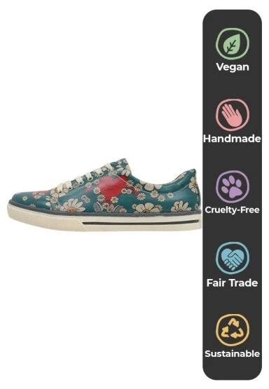 Kadın Vegan Deri Çok Renkli Günlük Sneakers - Show Yourself More Love Tasarım - 