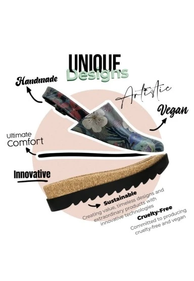 Kadın Vegan Deri Çok Renkli Kalın Taban Sandalet - Fly Anywhere Tasarım - 