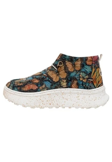 Kadın Vegan Deri Krem Bot - Moths and Butterflies Tasarım - 