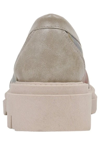 Kadın Vegan Deri Krem Loafer - Anatolian Patterns Tasarım - 