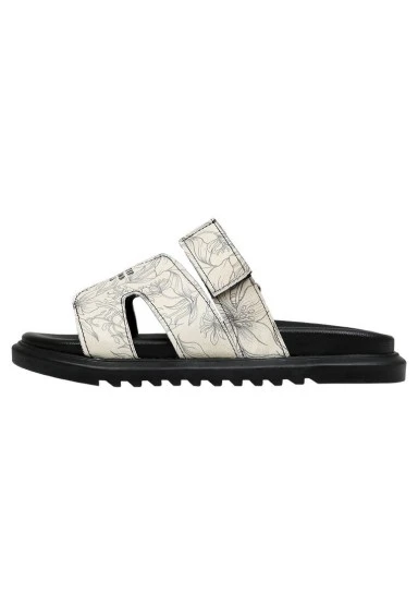 Kadın Vegan Deri Krem Terlik - Fly With Your Own Wings Tasarım - 