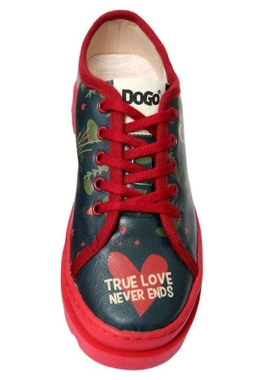 Kadın Vegan Deri Lacivert Sneakers - True Love Tasarım - 