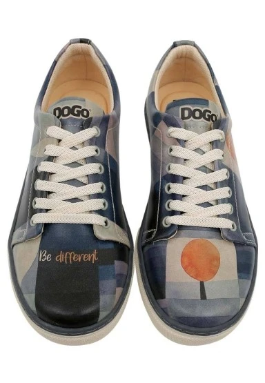 Kadın Vegan Deri Lacivert Sneakers - Be Different Tasarım - 