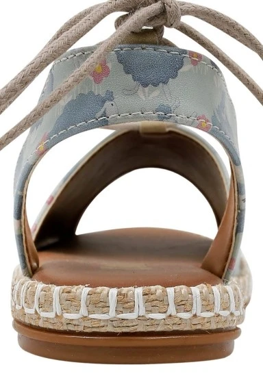 Kadın Vegan Deri Mavi Bağcıklı Sandalet - Sleep Factory Tasarım - 