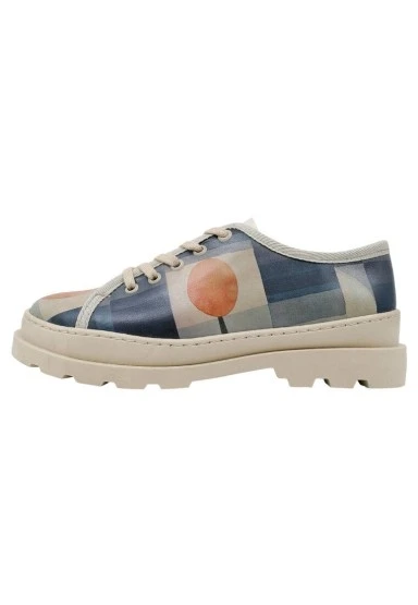 Kadın Vegan Deri Mavi Sneakers - Be Different Tasarım - 