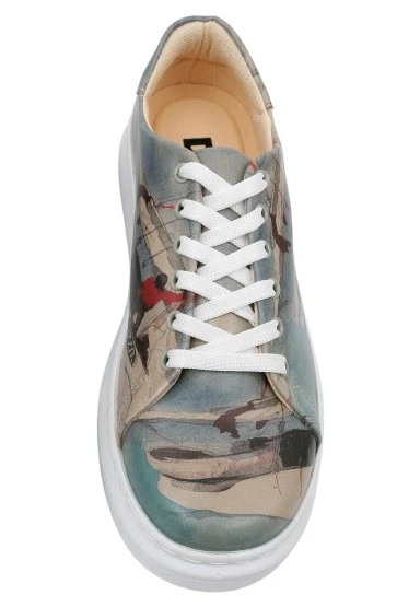 Kadın Vegan Deri Mavi Sneakers - Hey Sailor Tasarım - 
