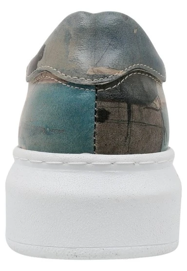 Kadın Vegan Deri Mavi Sneakers - Hey Sailor Tasarım - 
