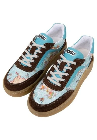 Kadın Vegan Deri Mavi Sneakers - Explore Tasarım - 