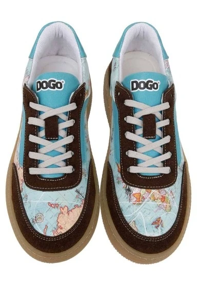 Kadın Vegan Deri Mavi Sneakers - Explore Tasarım - 