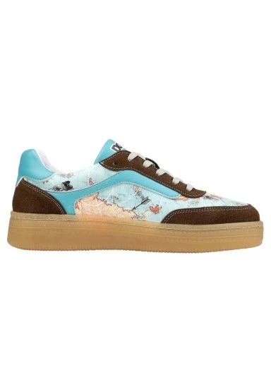 Kadın Vegan Deri Mavi Sneakers - Explore Tasarım - 