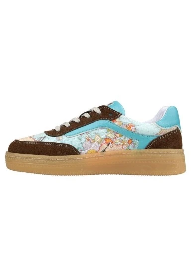 Kadın Vegan Deri Mavi Sneakers - Explore Tasarım - 