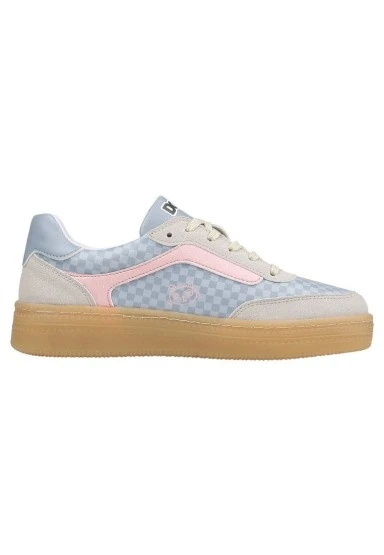 Kadın Vegan Deri Mavi Sneakers - Break the Silence Tasarım - 