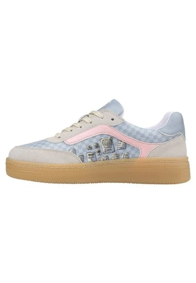 Kadın Vegan Deri Mavi Sneakers - Break the Silence Tasarım - 