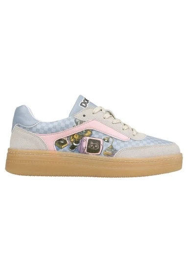 Kadın Vegan Deri Mavi Sneakers - Break the Silence Tasarım - 