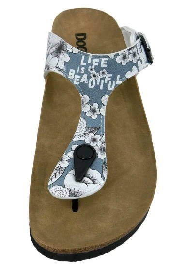 Kadın Vegan Deri Mavi Terlik - Life is Beautiful Tasarım - 