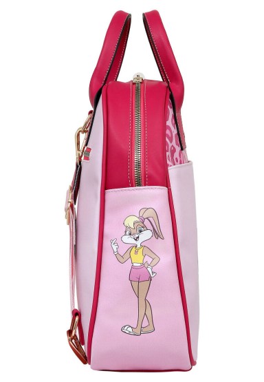 Dogo - Kadın Vegan Deri Pembe Sırt Çantası - Warner Bros Looney Tunes Pink Leopard Lola Bunny Tasarım (1)