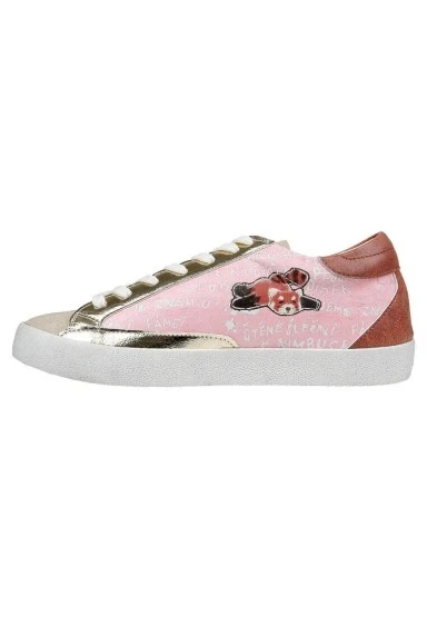 Kadın Vegan Deri Pembe Sneakers - Peak Tasarım - 