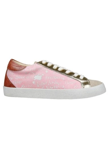 Kadın Vegan Deri Pembe Sneakers - Peak Tasarım - 