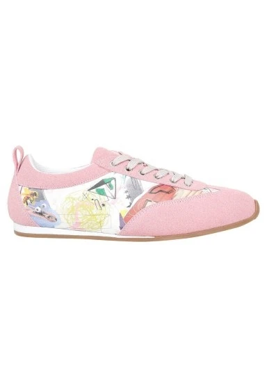 Kadın Vegan Deri Pembe Sneakers - Minimal Crisis Tasarım - 