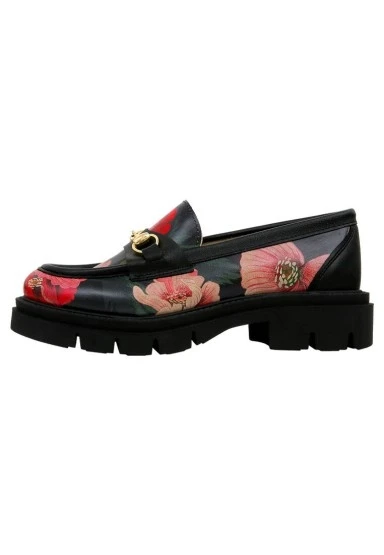 Kadın Vegan Deri Siyah Loafer - Poppy Tasarım - 