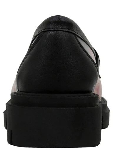 Kadın Vegan Deri Siyah Loafer - Poppy Tasarım - 