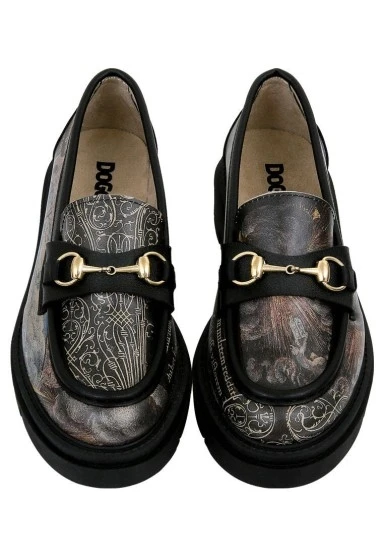 Kadın Vegan Deri Siyah Loafer - The Model Book Of Calligraphy Tasarım - 