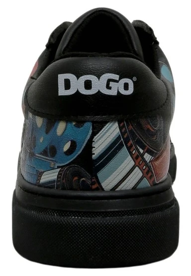 Kadın Vegan Deri Siyah Sneakers - Living in a Vintage Dream Tasarım - 