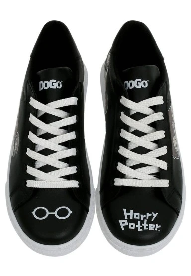 Kadın Vegan Deri Siyah Sneakers - Warner Bros Friends Till Eternity Harry Potter Tasarım - 