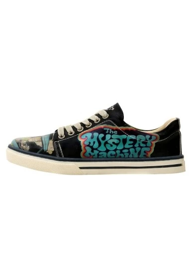 Kadın Vegan Deri Siyah Sneakers - Warner Bros Scooby Doo The Sneaky Machine Tasarım - 
