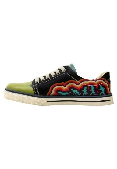 Kadın Vegan Deri Siyah Sneakers - Warner Bros Scooby Doo The Sneaky Machine Tasarım - 