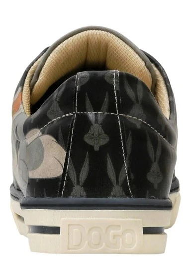 Kadın Vegan Deri Siyah Sneakers - Warner Bros Bugs Bunny Playful Bugs Tasarım - 