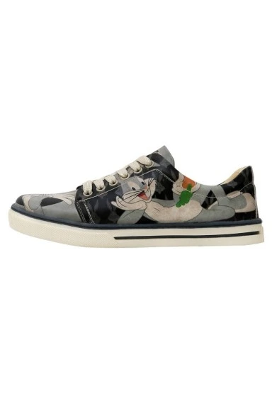 Kadın Vegan Deri Siyah Sneakers - Warner Bros Bugs Bunny Playful Bugs Tasarım - 