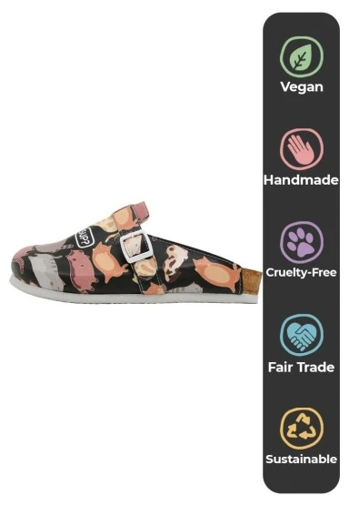 Kadın Vegan Deri Siyah Terlik - Sup Hooman? Tasarım - 