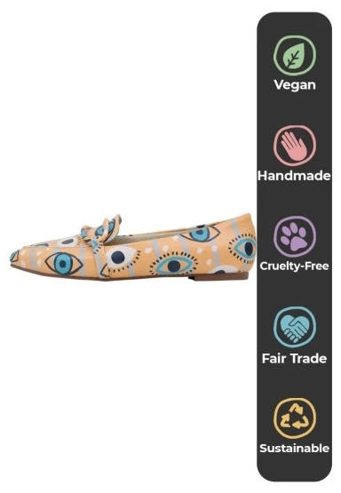 Kadın Vegan Deri Turuncu Babet - See You Tasarım - 