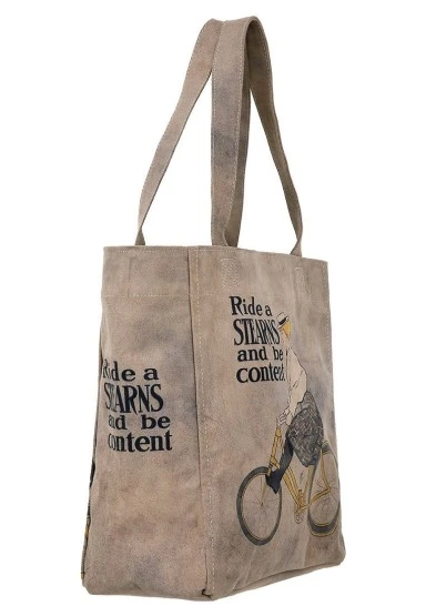 Kadın Vegan Gri Large Tote Bag - Rider Woman Tasarım - 
