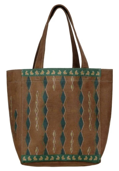 Kadın Vegan Kahverengi Large Tote Bag - Mr Bunny Tasarım - 