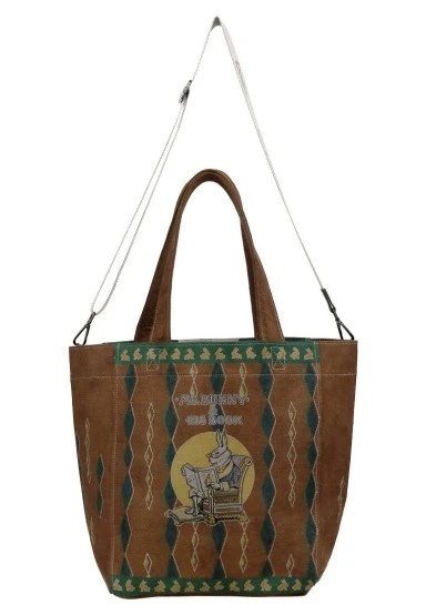 Kadın Vegan Kahverengi Large Tote Bag - Mr Bunny Tasarım - 
