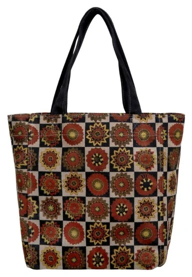 Kadın Vegan Kahverengi Large Tote Bag - Sepia Dreams Tasarım - 