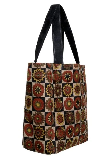 Kadın Vegan Kahverengi Large Tote Bag - Sepia Dreams Tasarım - 
