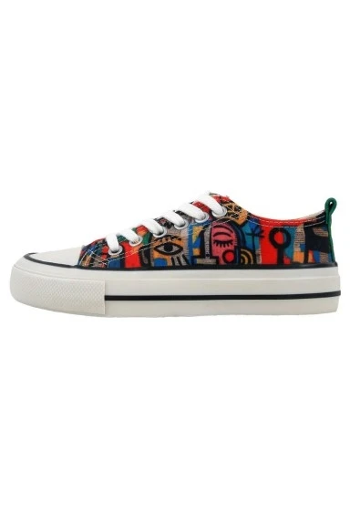 Kadın Vegan Kırmızı Sneakers - Mad Face Tasarım - 