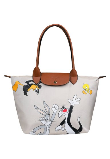 Dogo - Kadın Vegan Krem Large El Çantası - Warner Bros Looney Tunes Joy Tasarım